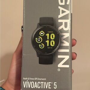 garmin Black Fitness GPS Smartwatch with Neon Green Display Accents